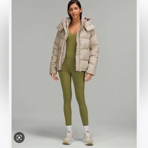 Lululemon wunder puff down jacket in heathered raw linen size 4